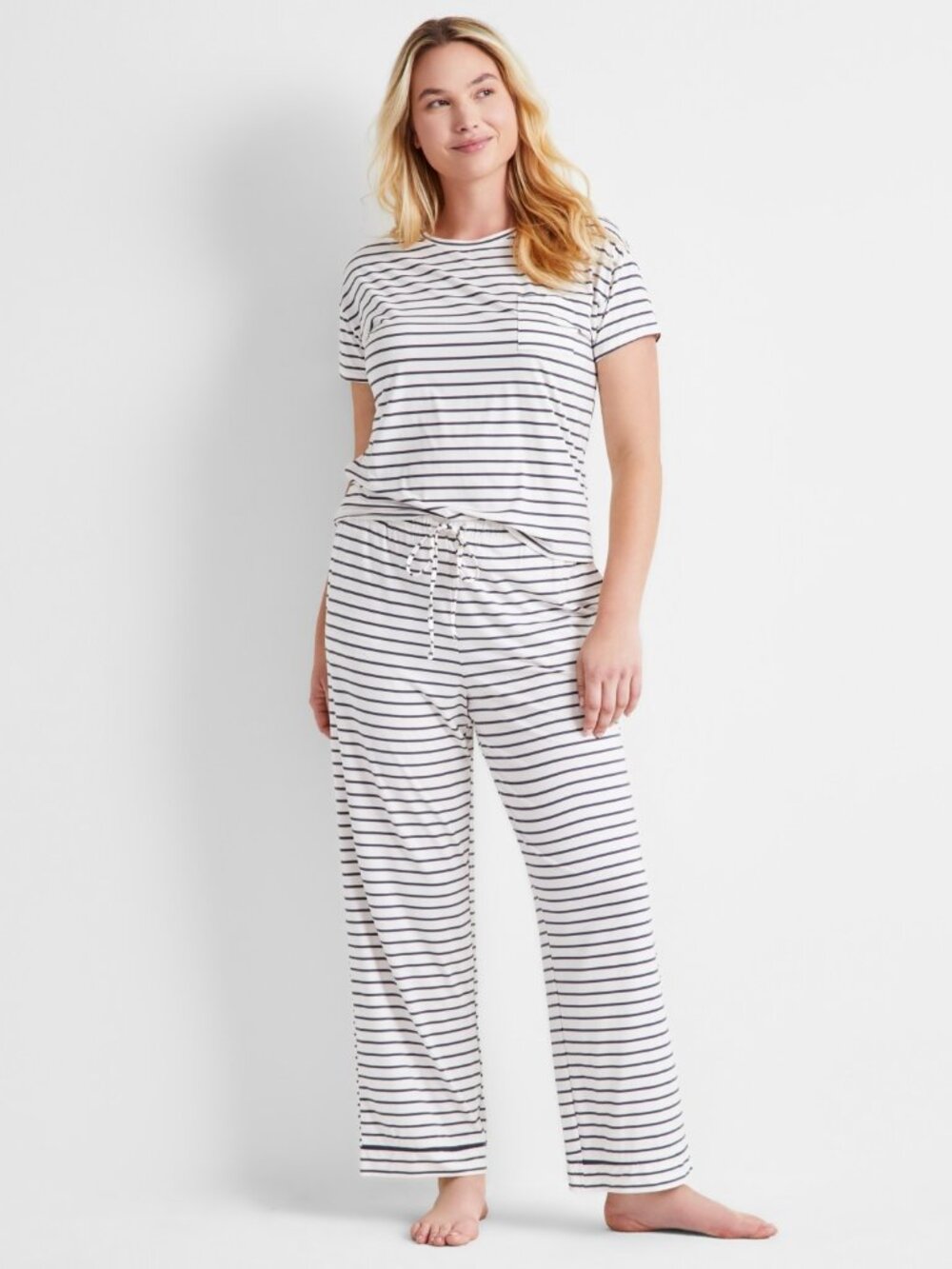 #2150 State of Day Women's 2-Pc. Fluid Knit Pajamas Set - Sea Salt